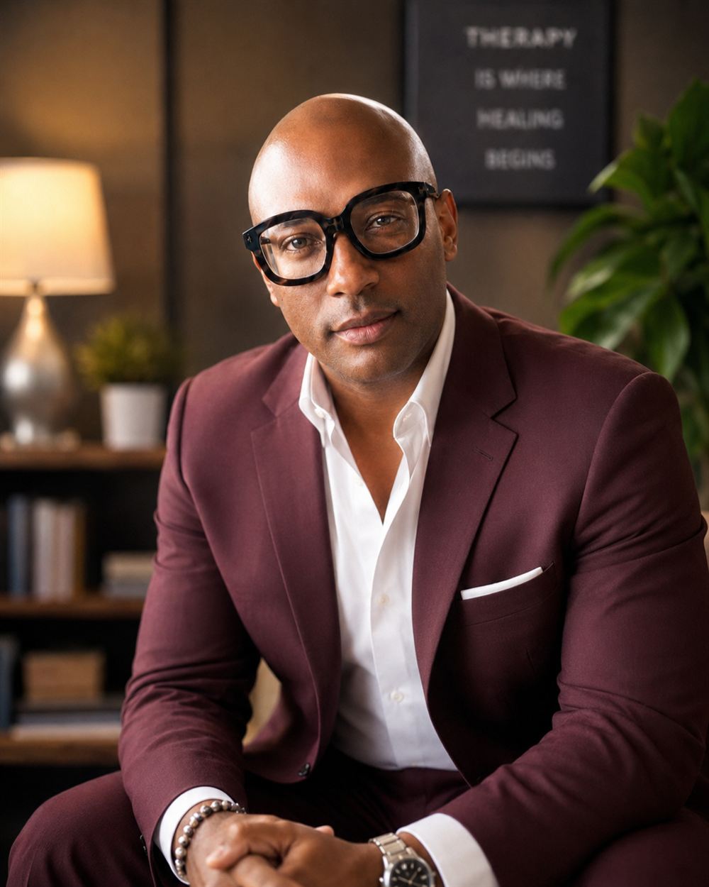 Dr. Aaron J. Kimble in his Atlanta therapy office
